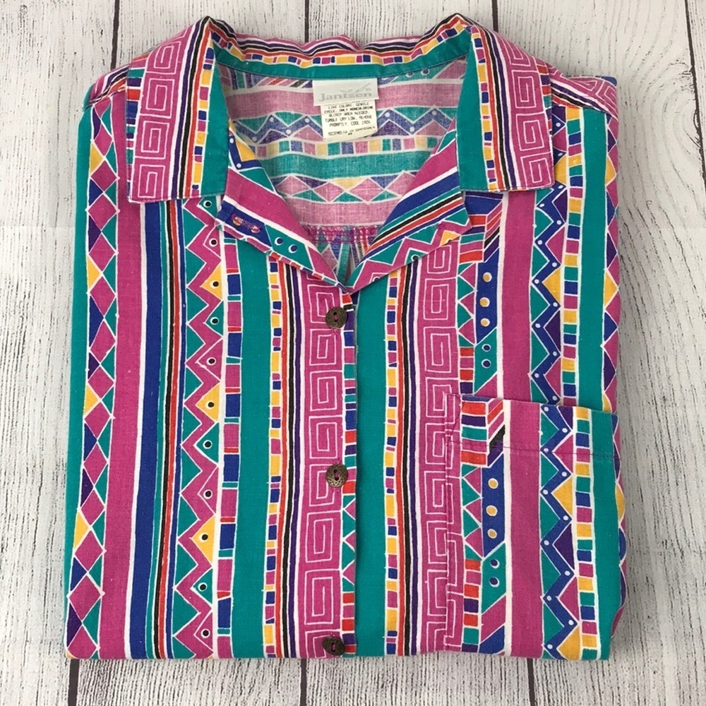 Vintage JANTZEN Women's Graphic Design Shirt